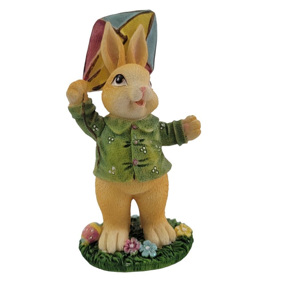 Bunny Gardens Limited Collection Backyard Bunnies Bunny Rabbit with Kite Figure